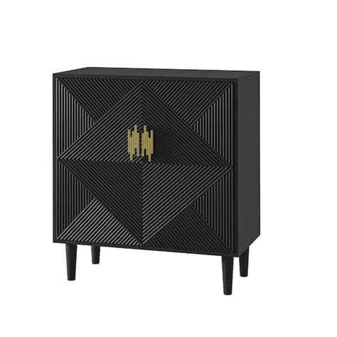 JAYDEN CREATION Battista Black 36 In Tall 2 Door Accent Cabinet With