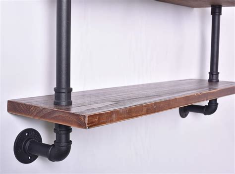 Diwhy Industrial Pipe Shelving Bookshelf Rustic Modern Wood Ladder