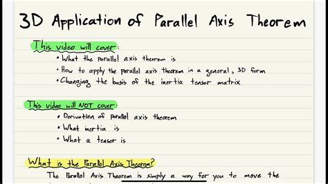 3d Application Of Parallel Axis Theorem Youtube