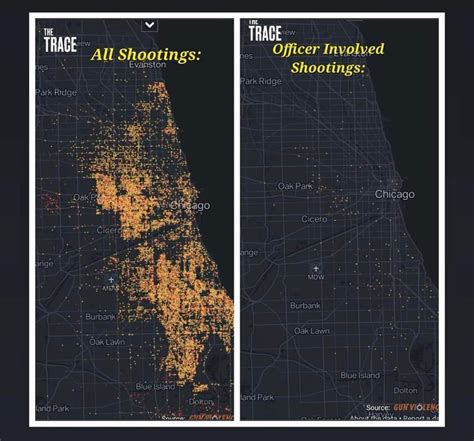 Chicago shootings from 2014-2022 in comparison to Police involved shootings. : r/MapPorn