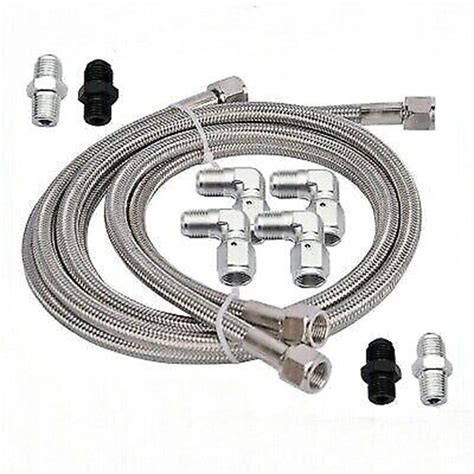 6an Fiber And Ss Braided For 4l60e 4l65e Automatic Transmission Cooler Line Kit Ebay