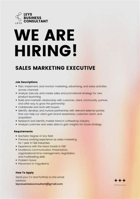 Lowongan Kerja Sales Marketing Executive Di Leys Business Consultant