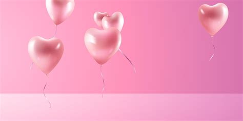 Happy Valentine S Day Poster Or Voucher Design With Heart Balloons On