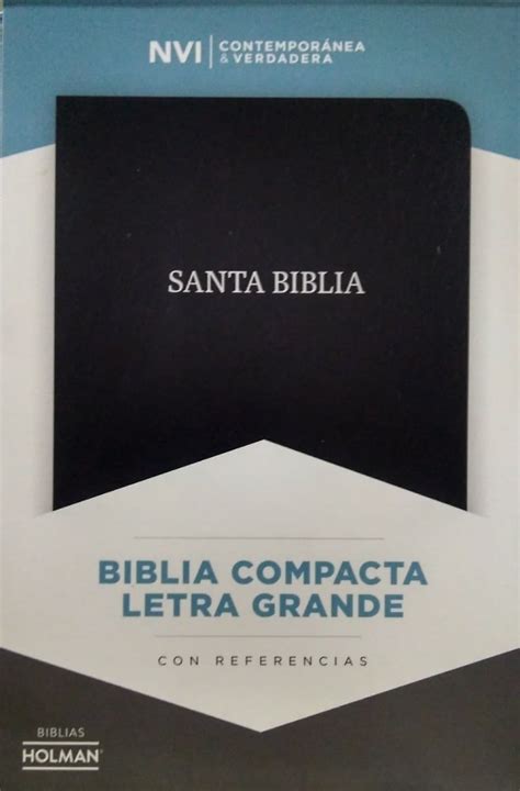 Biblia Nvi Compacta Letra Grande Negro Piel Fabricada Peregrinos