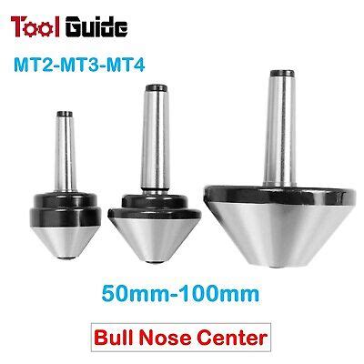 63 100mm Morse Taper MT 2 3 4 Bull Nose Live Revolving Pipe Center