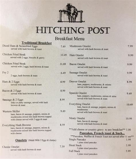 Hitching Post Bar And Grill menu – SLC menu