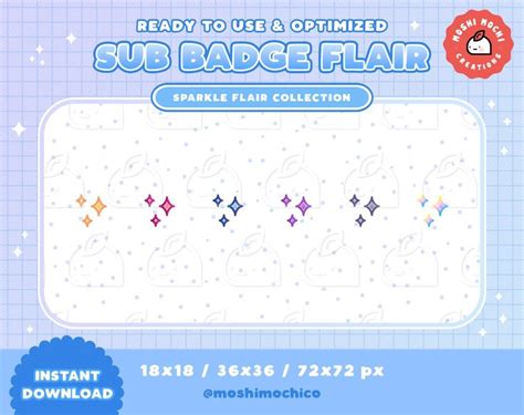 Twitch Sub Badge Flair Cute Glossy Sparkle Star Collection Etsy