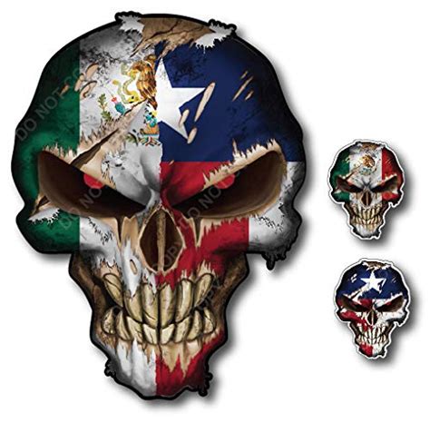 3 Pack Texas Mexico Lone Star State Mexican Punisher Skull American