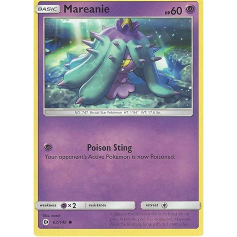 Pokemon Trading Card Game 62 149 Mareanie Common SM 01 Sun Moon