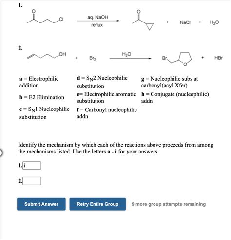 Solved Identify The Mechanism By Which Each Of The Reactions Chegg