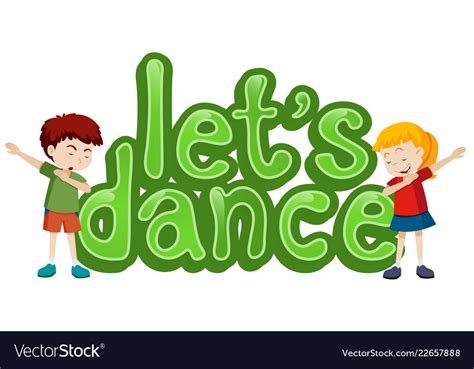 Lets Dance Symbol Template Royalty Free Vector Image