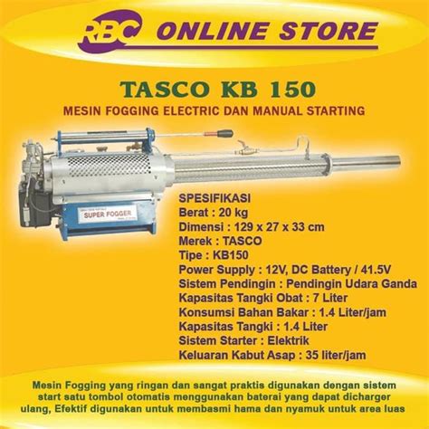 Jual Mesin Fogging Tasco Kb150 Super Fogger Dengan Starting Otomatis