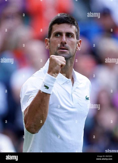 Novak Djokovic Celebrates Beating Jordan Thompson Not Pictured On Day