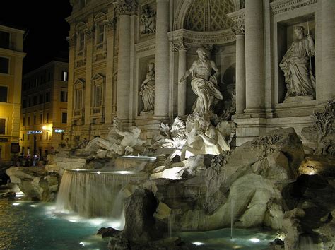 Filefontana Di Trevi By Night Wikimedia Commons