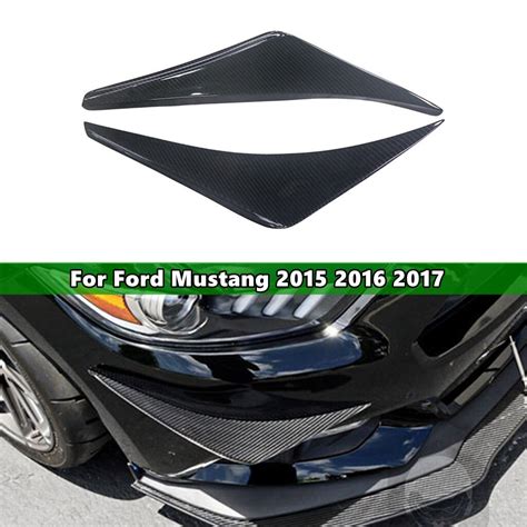 Pair Carbon Fiber Front Bumper Splitters Side Aprons Winglet Wings For