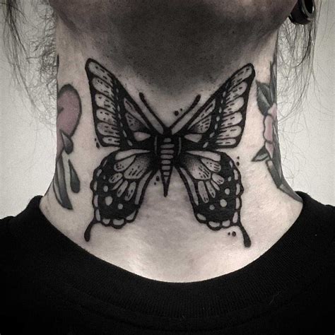 17 Stunning Blue Butterfly Tattoo On Neck Ideas