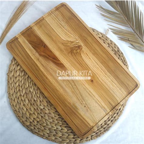 Talenan Kayu JATI Premium Ukuran 38x25 Cm Lazada Indonesia