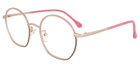 Rose Geometric Prescription Glasses Rose Gold Womens Eyeglasses