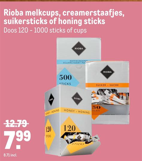 Rioba Melkcups Creamerstaafjes Suikersticks Of Honing Sticks 100 100