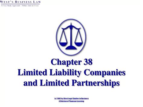 Ppt Chapter 38 Limited Liability Companies And Limited Partnerships Powerpoint Presentation