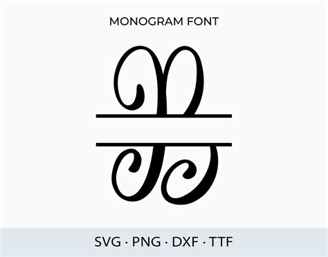 Split Monogram SVG PNG TTF Cricut Font Monogram Font Svg Monogram Name Frame Svg Cut File for ...