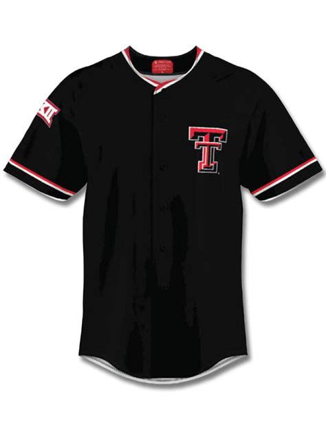 Custom Texas Tech Red Raiders Double T Replica Baseball Black Jersey