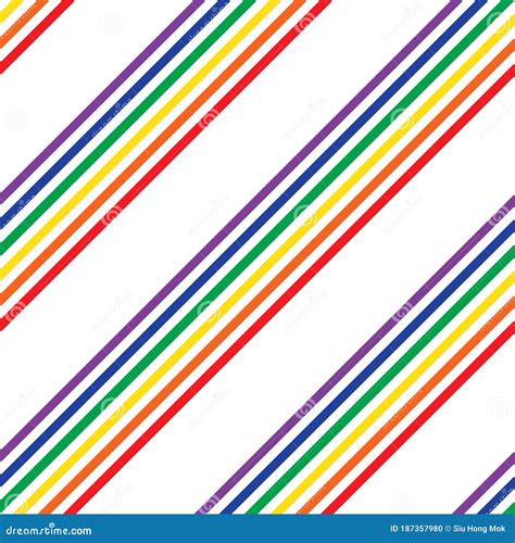 Rainbow Stripe Seamless Pattern Background In Diagonal Style Stock