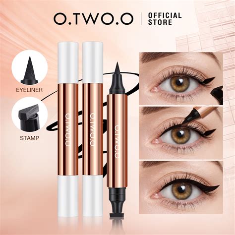 Jual O Two O Stamp Eyeliner Black Double Head Waterproof Eyeliner