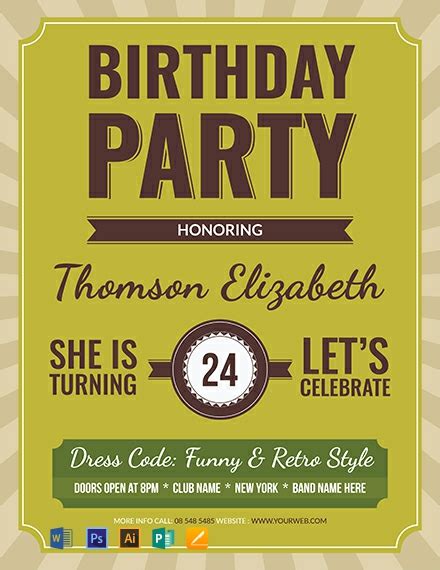 Free Birthday Flyer Templates Microsoft Word Doc