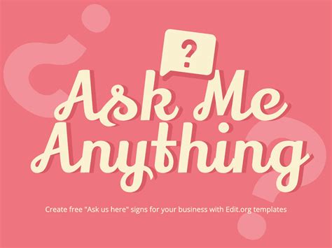 Ask Me Sign Templates For Business