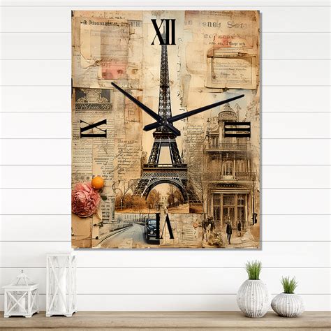 Designart Paris Chronicles Vintage Collage Ix City Paris Vintage Wall