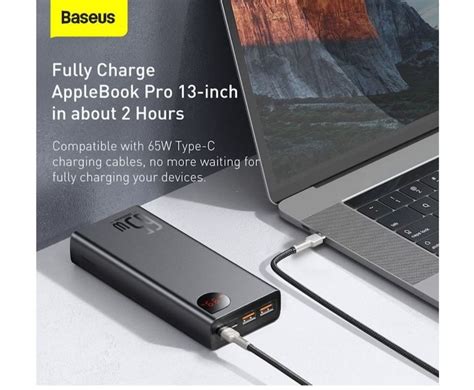 Baseus Top Powerbank 20000 mAh 65 W Alu Black auch für Lap Kaufen