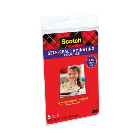 Scotch Self Sealing Laminating Pouches Mil X Gloss