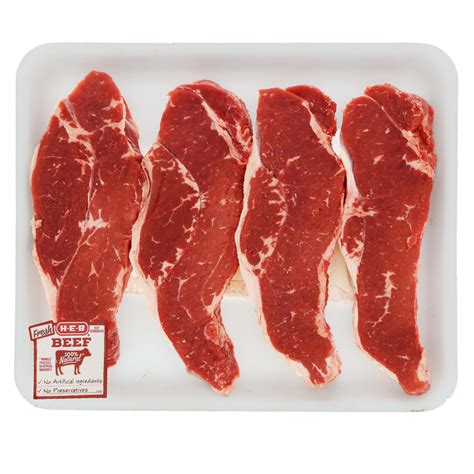 H E B Beef New York Strip Steak First Cut Boneless Value Pack Usda