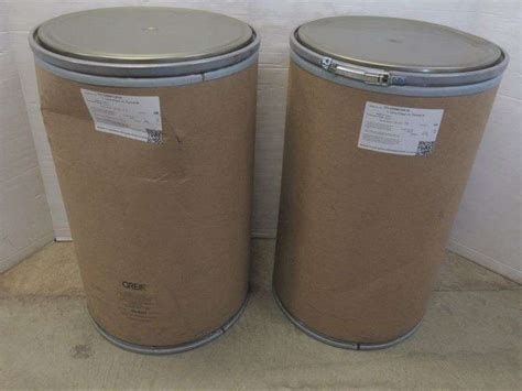 2 Cardboard Barrels With Steel Bottom And Lid With Locking Ring