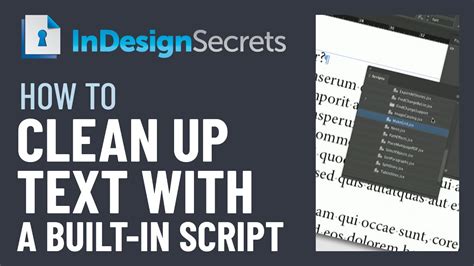 Indesign How To Clean Up Text With A Built In Script Video Tutorial