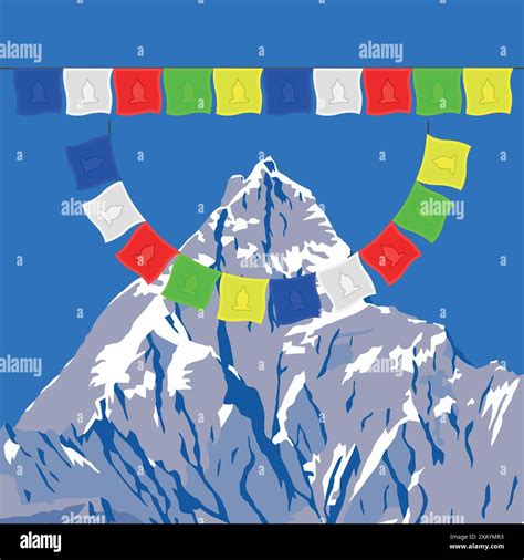 Vector Illustration Of Mount Machapuchare Or Machhapuchhare And