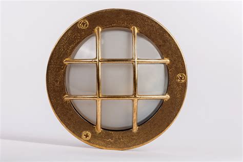 Solid Brass Round Bulkhead Wall Light Brass Indoor Light Etsy