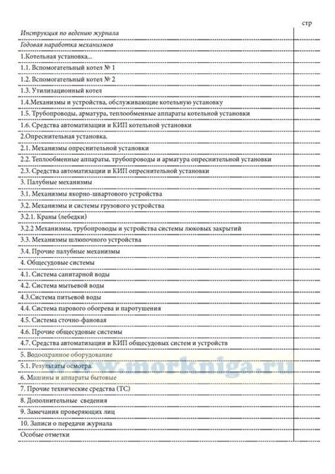 Журнал учета технического состояния механического оборудования по ...