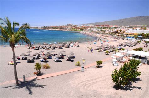 Beautiful Sandy Playa De Torviscas In Adeje On Tenerife Editorial