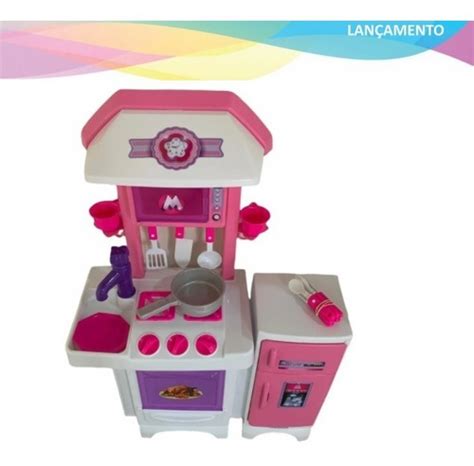 Cozinha Infantil Rosa Pia Forno Fogao Geladeira Magic Toys