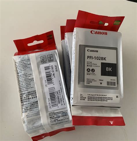Genuine Canon PFI-102BK Ink Cartridge BLACK IPF 605 650 655 750 755 760 ...