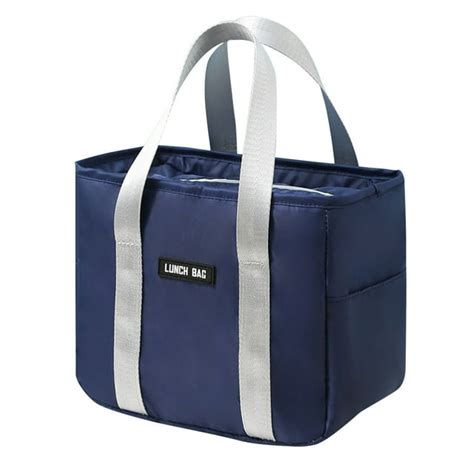 cooler small insulated tote bag reusable lunch with side pocket leak ...