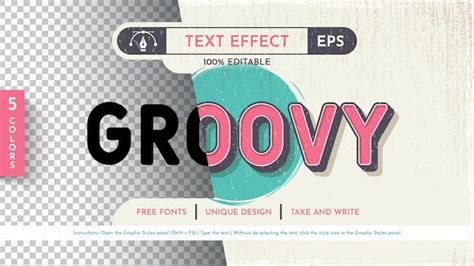 5 Effets De Texte Modifiables Groovy Styles Graphiques Maquette