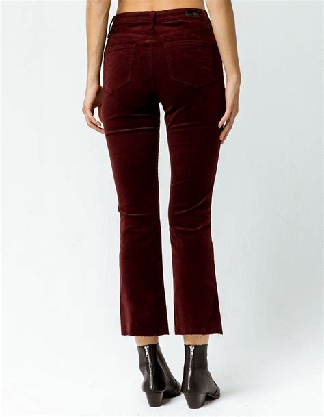 Rsq Sydney Crop Womens Flare Corduroy Pants Burgundy Tillys