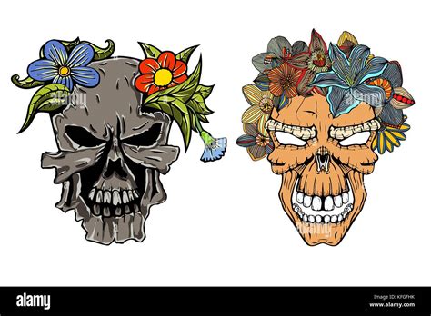 Terrible Skulls Stock Vector Images Alamy