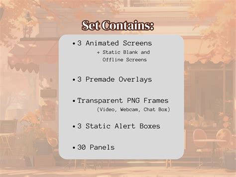 ANIMATED Cozy Autumn Cafe Overlay For Twitch Youtube And Etsy