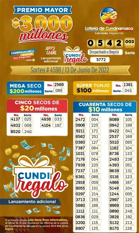 Resultado de la Lotería de Cundinamarca del lunes 13 de junio de 2022