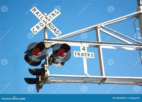 Railroad Crossing Sign Lights Royalty Free Stock Photos Image 25458358