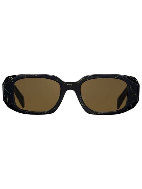 Prada Symbole Square Frame Sunglasses In Schwarz Modesens